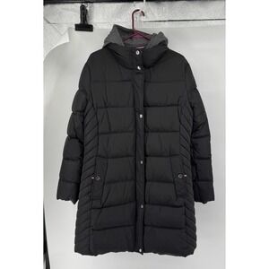 Tommy Hilfiger Black Puffer Coat Hooded Full Zip Lined Winter Warm XL